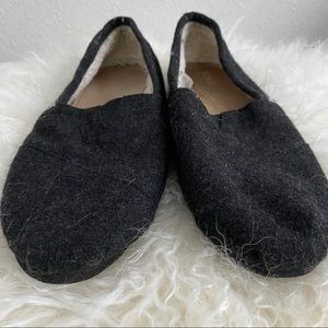Toms Black Flannel Flat